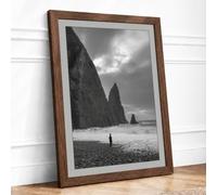 Giants of Stone Coastal Framed Wall Art Print A4 (29.7×21cm) Walnut, Wall Decor for Living Room, Bedroom, Office & Home, Ready to Hang, Art Gift