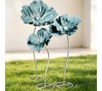 Giantt Poppy Artificial Flowers set of 3 EVA Foam Floor Decor