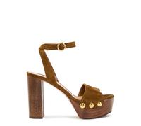Gianvito Rossi Ardéa 110 Platform Suede Sandals - Brown - 40 (IT40 / UK7)