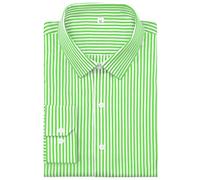 GIANZEN Grade 4 Wrinkle-Resistant Long Sleeve Striped Button-Down Shirt for Men Mens Dress Shirts, 00115-lime Green, Medium