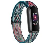Giaogor Compatible for Fitbit Luxe Band, Stretch Elastics Nylon Adjustable Replacement Strap Accessories Compatible for Fitbit Luxe Fitness and Wellness Tracker (Green Arrow)