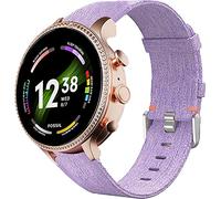 Giaogor Compatible for Fossil Gen 6 Smartwatch Band, Breathable Nylon Woven Fabric Replacement Accessory Strap Compatible for Fossil Gen 6 42mm / 44mm Smartwatch (Purple, 42mm case Women)