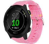 Giaogor Compatible for Garmin Forerunner 55 Band, Breathable Nylon Woven Fabric Replacement Accessory Strap Compatible for Garmin Forerunner 55 / Approach S42 / Approach S12 (Pink)