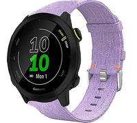 Giaogor Compatible for Garmin Forerunner 55 Band, Breathable Nylon Woven Fabric Replacement Accessory Strap Compatible for Garmin Forerunner 55 / Approach S42 / Approach S12 (Purple)