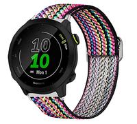 Giaogor Compatible for Garmin Forerunner 55 Band, Stretch Elastics Nylon Adjustable Replacement Strap Accessories Compatible for Garmin Forerunner 55 / Approach S42 / Approach S12 (Boho Rainbow)