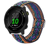 Giaogor Compatible for Garmin Forerunner 55 Band, Stretch Elastics Nylon Adjustable Replacement Strap Accessories Compatible for Garmin Forerunner 55 / Approach S42 / Approach S12 (Purple Blue)