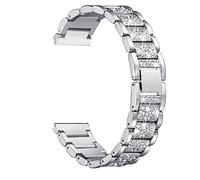 Giaogor Compatible for Garmin Venu 2S Band, Silver Metal Rhinestone Diamond Bling Watch Band (Silver, Venu 2S)