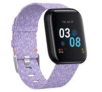Giaogor Compatible for iTouch Air 3 Band, Breathable Nylon Woven Fabric Replacement Accessory Strap Compatible for iTouch Air 3 40mm / 44mm Smartwatch (44mm case, Purple)