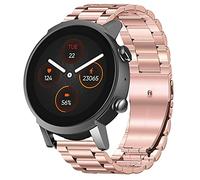 Giaogor Compatible with Ticwatch E3 Bands, Stainless Steel Metal Replacement Strap Bracelet Compatible with Ticwatch E3 Smart Watch (Rose Gold)