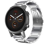 Giaogor Compatible with Ticwatch E3 Bands, Stainless Steel Metal Replacement Strap Bracelet Compatible with Ticwatch E3 Smart Watch (Silver)