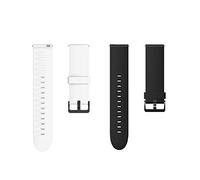 Giaogor ID206 Band, Silicone Replacement Soft Band Wristbands Straps with Stainless Steel Buckle for Compatible for LETSCOM ID206 1.69" Smartwatch/AGPTEK IP68 LW11 Smartwatch (2 pack-Black+White)