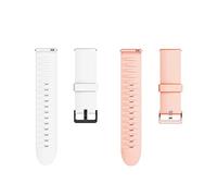 Giaogor ID206 Band, Silicone Replacement Soft Band Wristbands Straps with Stainless Steel Buckle for Compatible for LETSCOM ID206 1.69" Smartwatch/AGPTEK IP68 LW11 Smartwatch (2 pack-White+Pink)