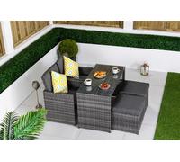 Giardino 2 - 4 Seater Cube Bistro Table And Chairs Set 2 - Garden Table And Chairs Patio Furniture With Cover - Grey
