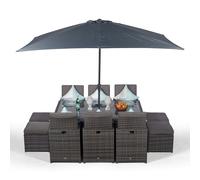 Giardino 6 Seater Rattan Cube Dining Set - 6 Seater - Aluminium & Rattan