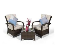 Giardino Arizona 2 Seat Garden Lounge Chair Set - Brown
