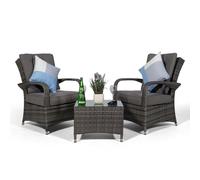 Giardino Arizona 2 Seat Garden Lounge Chair Set - Grey