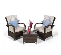 Giardino Arizona 2 Seat Garden Lounge Chair Set - Brown