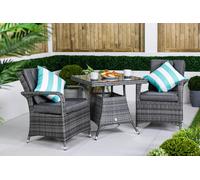Giardino Arizona Rattan Garden Bistro Set Patio Table and Chairs - 2 Seater - Aluminium and rattan