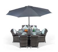 That's Furniture Arizona Rectangular 6 Seater Rattan Patio Dining Set - Grey