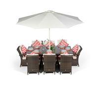 That's Furniture Arizona Rectangular 8 Seater Rattan Patio Dining Set - Brown