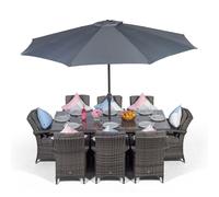 That's Furniture Arizona Rectangular 8 Seater Rattan Patio Dining Set - Grey