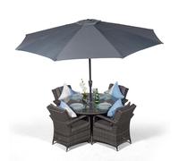 That's Furniture Arizona Round 4 Seater Rattan Patio Dining Set - Grey