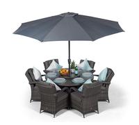 That's Furniture Arizona Round 6 Seater Rattan Patio Dining Set - Grey