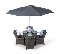 That's Furniture Arizona Square 4 Seater Patio Dining Set With Ice Bucket Drinks Cooler - Grey
