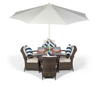 Giardino Arizona Square 4 Seater Rattan Patio Dining Set - 4 Seater - Ivory - Aluminium & Rattan