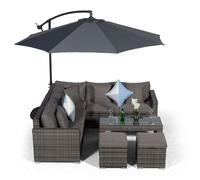 Giardino Havana Rattan 5 Seater Sofa Set with Coffee Table and 2 Stools - Grey - Aluminium and Rattan - 1