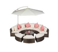 Giardino Monaco Luxury Large Rattan Garden Sofa Set - Brown - 1