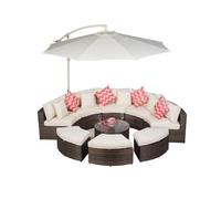 Giardino Monaco Luxury Large Rattan Garden Sofa Set - Brown