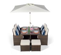 Giardino 4 Seater Rattan Cube Dining Set - Brown