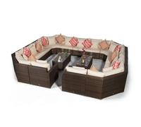 Giardino Santorini Modular 13 Seat Rattan Conversation Set With 2 Coffee Tables - Aluminium and Rattan - 1 - Five Plus Seater