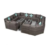 Giardino Santorini Modular 13 Seat Rattan Conversation Set With 2 Drinks Cooler Coffee Tables - Aluminium and Rattan - 1 - Five Plus Seater