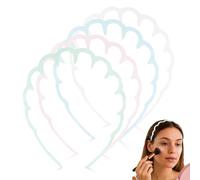 Giata Pearlescent Wide-Tooth Headbands - Non-Slip Plastic Headbands, Soft Macaroon Color, Headband for Women and Men,Classic 90s Hair Accessories(Pink White Blue Mint)