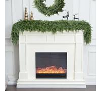 Giauma 6ft 1Pcs Christmas Cedar Garland Artificial Realistic Thick Soft Green Faux Winter Greenery Pine Garlands for Fireplace Mantel Table Doorframe Indoor Outdoor Xmas Holiday Home Decoration