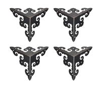 GIAYEU Edge protector,furniture cornerCorner Retro Edge Cover,Metal Corner Guards,50x50x50mm Metal Box Corner Protectors Edge Guard Iron Bronze Tone 4pcs