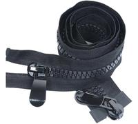 GIAYEU Zippers for sewing,Two-Way Zip 1 pcs Double Opening Large Zipper Jacket Zippers for Sewing Double Head Two-Way Cotton Coat Zipper Way Open Ended Zipper 90CM 8#(Black,80CM)