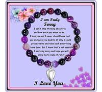 GIAYIER Apology Bracelet - I'm Sorry & Forgive Me Gifts for Her, Wife, Girlfriend, Best Friend, Adjustable, Stone, Amethyst