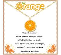 GIAYIER Cute Orange Fruit Necklace for Women, Oranges Charm Fashion Jewelry, Birthday Christmas Gifts for Friends Sister Daughter Granddaughter, Adjustable, Stainless Steel, No Gemstone
