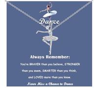 GIAYIER Dance Recital Gifts for Girls, Ballerina Necklace Jewelry, Ballet Gifts for Girls, Ballet Dancer Gifts, Dance Lovers Gifts for Young Girls Recital Dance Team Daughter Granddaughter Niece
