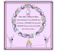 GIAYIER Dance Recital Gifts for Girls, Ballet Dancer Gifts, Ballerina Jewelry, Purple Crystal Dance Bracelet Dance Lovers Gift, Dance Encouragement Gifts Never Miss a Chance to Dance, Adjustable