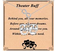 GIAYIER Fashion Design Theater Necklace, Comedy Tragedy Mask Gifts for Women, Theatre Students Graduation Gift, Broadway Musical Lover Gifts, Adjustable, Stainless Steel, No Gemstone