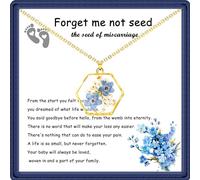 GIAYIER Miscarriage Gifts for Mothers, Forget Me Not Pressed Flowers Necklace, Baby Loss Grief Sympathy Gift for Women, Child Loss Memorial Gifts Jewelry, Adjustable, Metal, No Gemstone