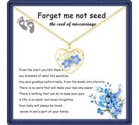 GIAYIER Miscarriage Gifts for Mothers, Forget Me Not Pressed Flowers Necklace, Baby Loss Grief Sympathy Gift for Women, Child Loss Memorial Gifts Jewelry, Adjustable, Metal, No Gemstone