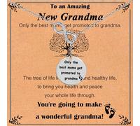 GIAYIER New Grandma Necklace Gifts Grandmother Announcement Gifts First Time Grandmother Gift, Adjustable, Stainless Steel, No Gemstone