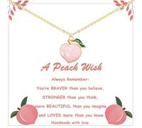 GIAYIER Pink Peach Pendant Necklace for Women Teens, Sweet Fruit Peach Jewelry, Birthday Christmas Gifts for Peach Lovers, Peach Charm Cute Jewelry for Friends Daughter Granddaughter, Adjustable