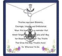 GIAYIER Sassenach Gift Scottish Thistle Bracelet for Women Teens, Celtic Thistle Charm, Thistle Blessing Thistle Flower Jewelry, Scottish Thistle Jewelry, Adjustable, Stainless Steel, no gemstone