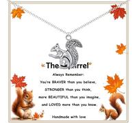 GIAYIER Squirrel Gifts Squirrel Necklace for Teens Women, Squirrel Lover Gifts, Squirrel Jewelry Gifts, Birthday Christmas Gifts for Friends Daughter Niece Girlfriend, Adjustable, Metal, No Gemstone